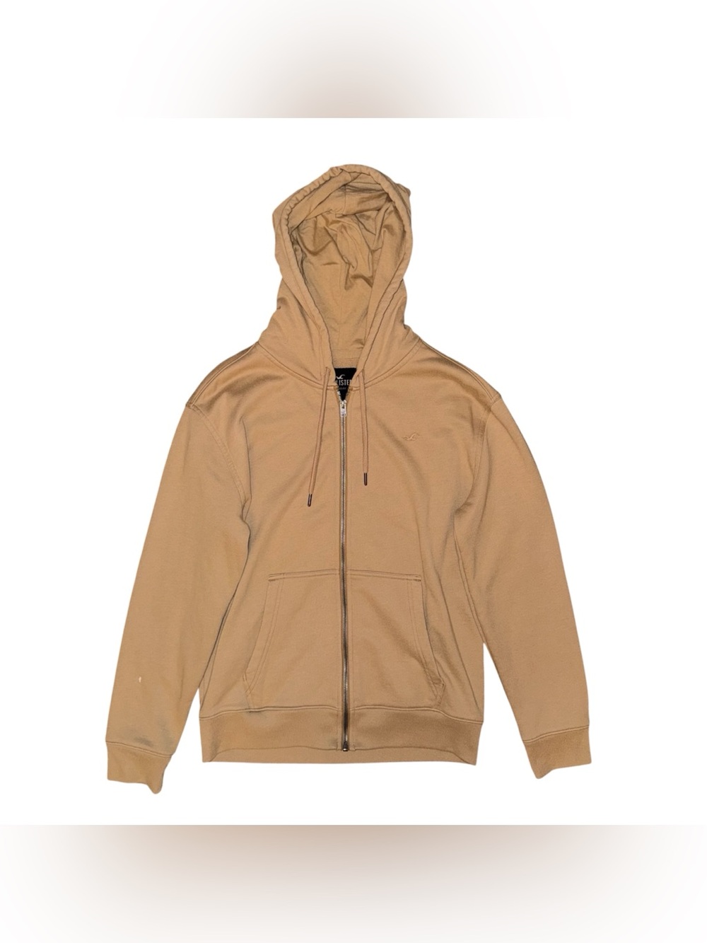 Hollister Relaxed Fit Full Zip Tan Hoodie